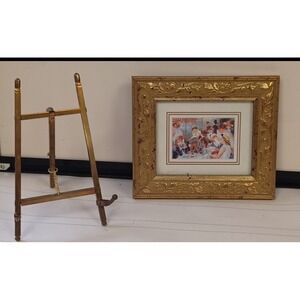 Vintage Renoir Luncheon of the Boating Party Art Print in Ornate Gold Gilt Frame